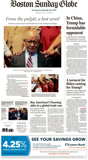 Cover of Boston Sunday Globe