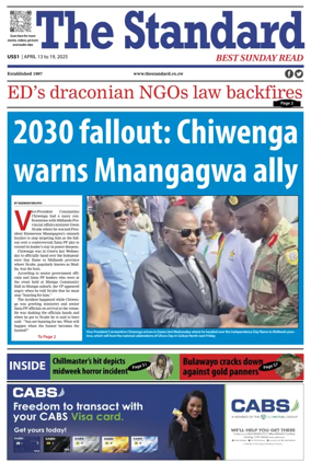 Cover of The Standard (Zimbabwe)