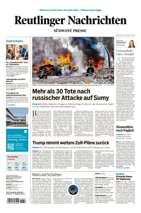 Cover of Reutlinger Nachrichten