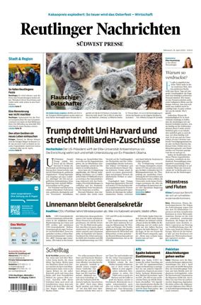 Cover of Reutlinger Nachrichten