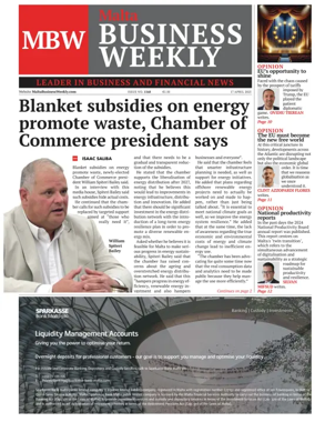 Cover of The Malta Business Weekly