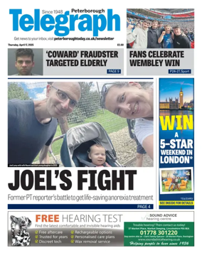 Cover of The Peterborough Evening Telegraph