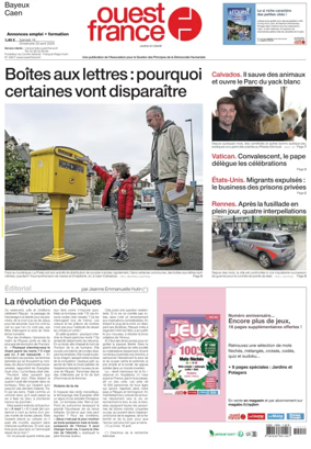 Cover of Ouest France (Bayeux / Caen)