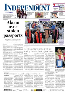 Cover of The Independent on Saturday