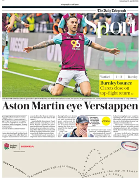 Cover of The Daily Telegraph - Sport Saturday