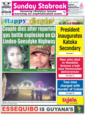Cover of Stabroek News Sunday
