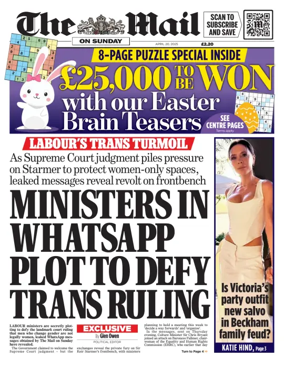 Cover of The Mail on Sunday