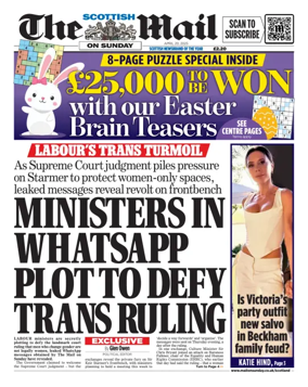 Cover of The Scottish Mail on Sunday