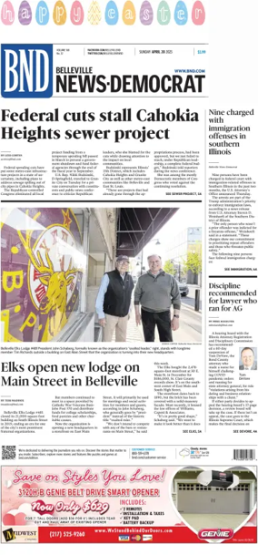 Cover of Belleville News-Democrat (Sunday)