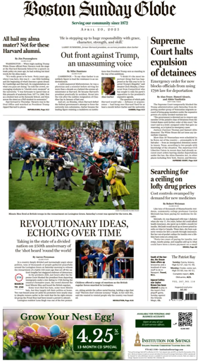 Cover of Boston Sunday Globe
