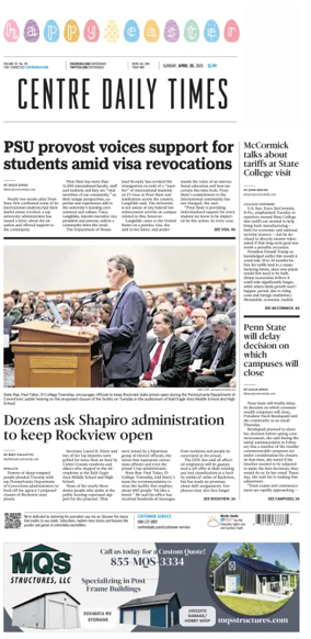 Cover of Centre Daily Times (Sunday)