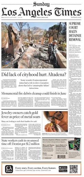 Cover of Los Angeles Times (Sunday)