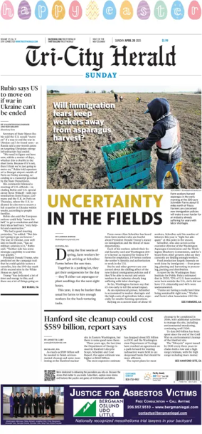 Cover of Tri-City Herald (Sunday)