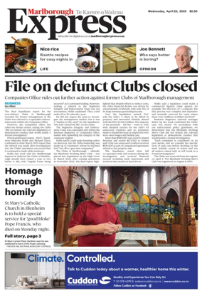 Cover of Marlborough Express