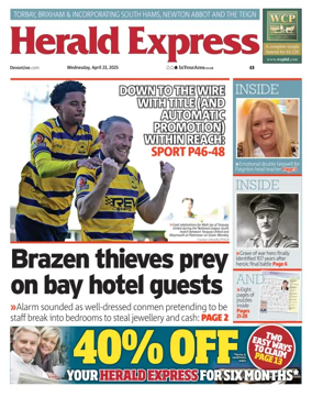 Cover of Herald Express (Torbay, Brixham & South Hams Edition)