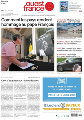 Cover of Ouest France (Bayeux / Caen)