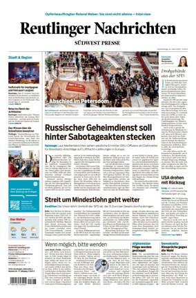 Cover of Reutlinger Nachrichten