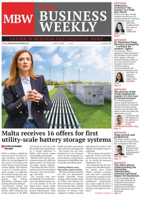 Cover of The Malta Business Weekly