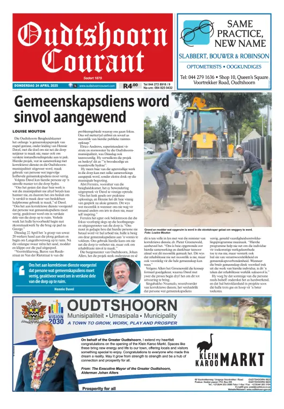Cover of Oudtshoorn Courant