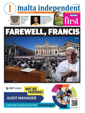 Cover of The Malta Independent on Sunday