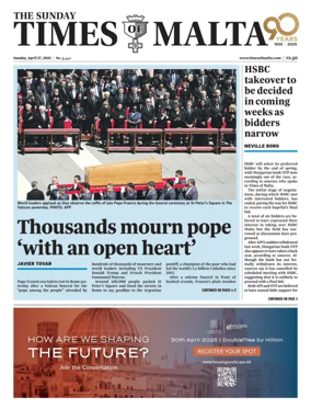 Cover of The Sunday Times of Malta
