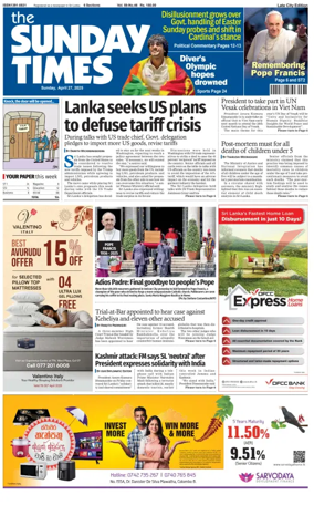 Cover of Sunday Times (Sri Lanka)