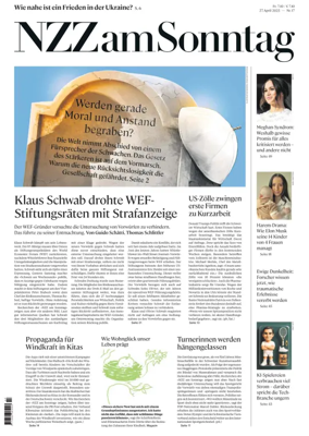 Cover of Neue Zurcher Zeitung Sunday