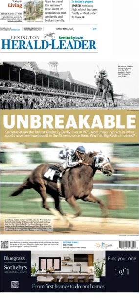 Cover of Lexington Herald-Leader (Sunday)