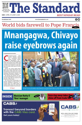 Cover of The Standard (Zimbabwe)