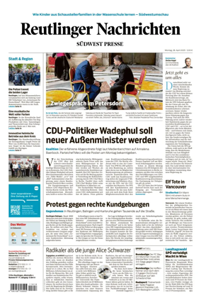 Cover of Reutlinger Nachrichten