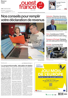 Cover of Ouest France (Bayeux / Caen)