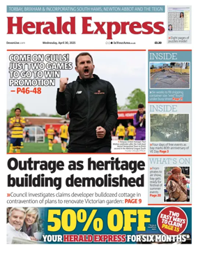 Cover of Herald Express (Torbay, Brixham & South Hams Edition)