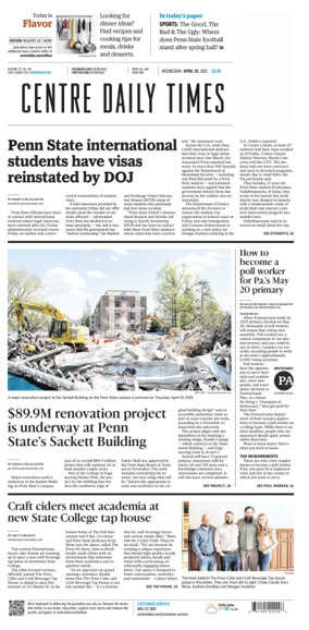 Cover of Centre Daily Times