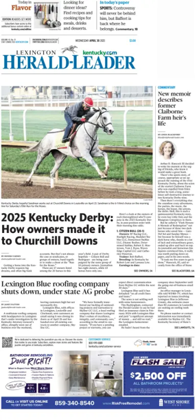 Cover of Lexington Herald-Leader