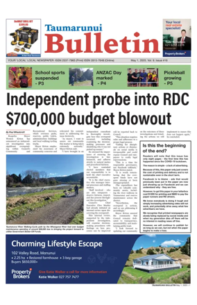 Cover of Taumarunui Bulletin