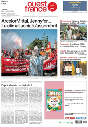 Cover of Ouest France (Bayeux / Caen)