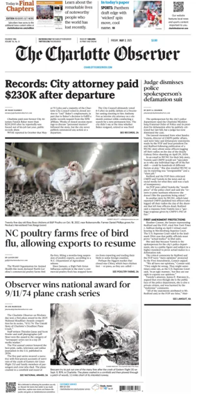 Cover of The Charlotte Observer