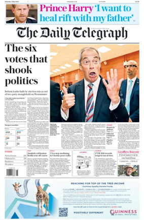 Cover of The Daily Telegraph - Saturday