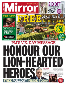 Cover of Sunday Mirror (Northern Ireland)