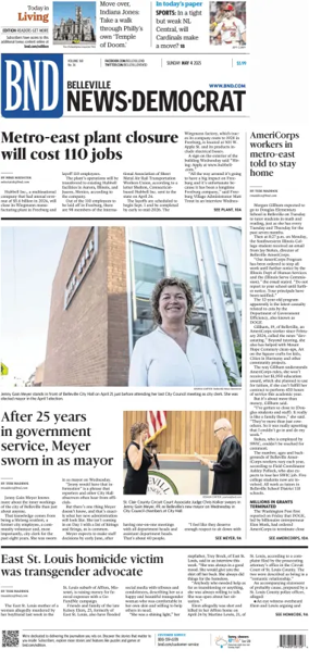 Cover of Belleville News-Democrat (Sunday)