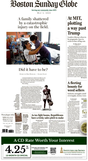 Cover of Boston Sunday Globe