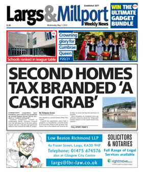 Cover of Largs & Millport Weekly News