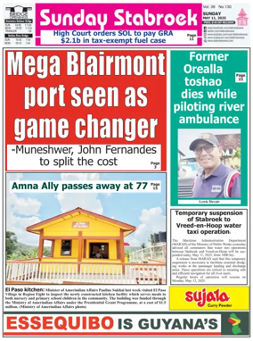 Cover of Stabroek News Sunday