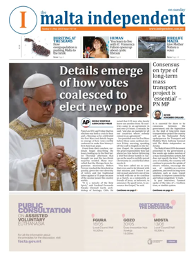 Cover of The Malta Independent on Sunday