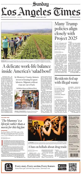 Cover of Los Angeles Times (Sunday)