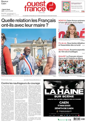 Cover of Ouest France (Bayeux / Caen)