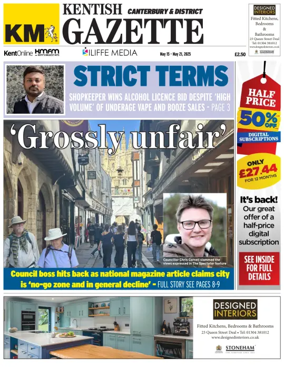 Cover of Kentish Gazette Canterbury & District