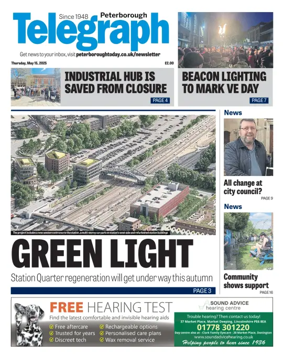 Cover of The Peterborough Evening Telegraph