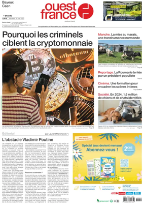 Cover of Ouest France (Bayeux / Caen)