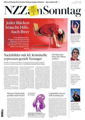 Cover of Neue Zurcher Zeitung Sunday